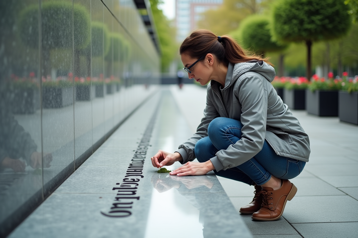 Femme moyenne nettoie la plaque avec un coton-tige