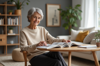 Femme élégante de 60 ans avec coupe moderne et sourire