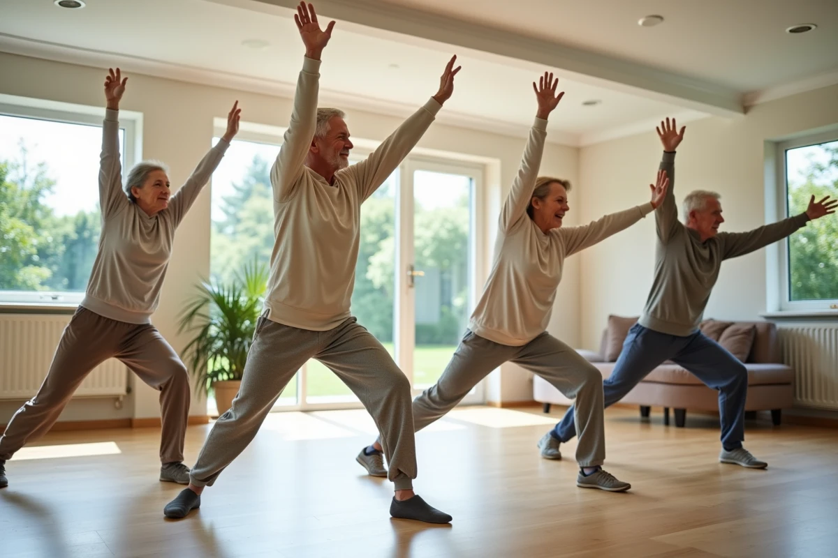 Groupe de seniors faisant de l